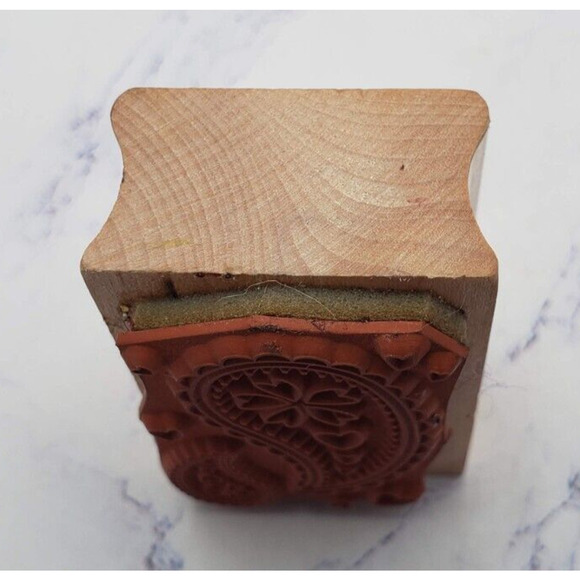 Hero Arts Duel Teardrop Pattern W/ Hearts Wood Mounted Rubber Stamp C4616 - Picture 5 of 7